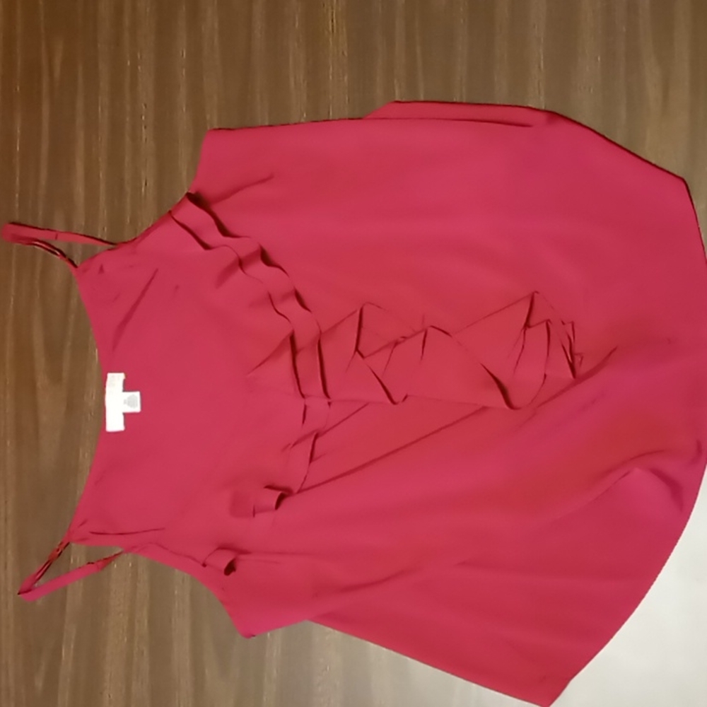 Forever 21 Magenta Sleeveless Blouse with Ruffles 3X - Picture 1 of 3
